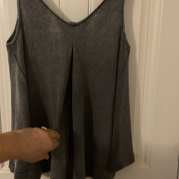 We The Free Kitten Thermal Knit Flare Tank Top women’s Sz‎ XS GRAY distressed - Picture 6 of 14